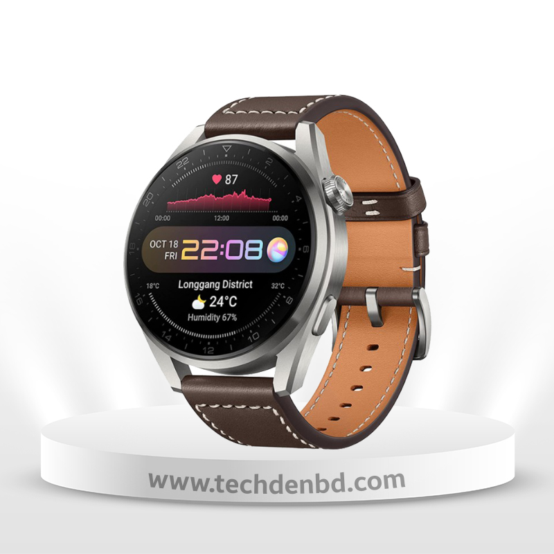 HUAWEI WATCH 3 Pro Smartwatch with Brown Leather Strap