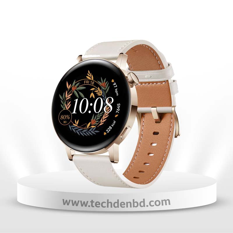 HUAWEI WATCH GT 3 42mm Smart Watch With White Leather Strap In Bangladesh