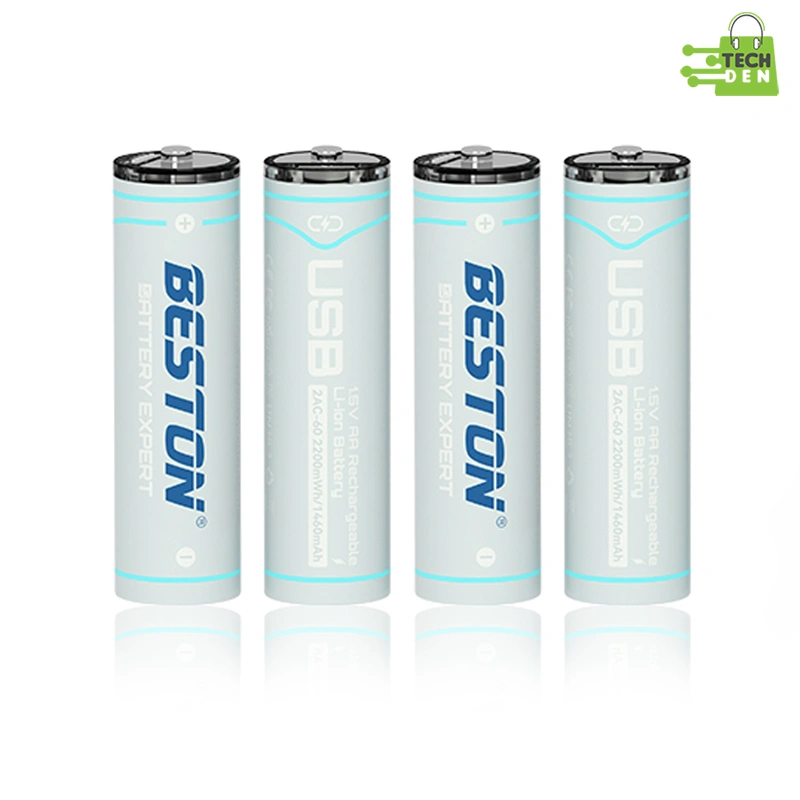Beston 2200mWh 1.5V AA Type-C Rechargeable 4Pcs Lithium Battery (2AC-60)