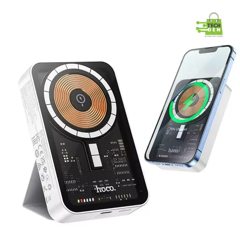 HOCO Q10A Transparent 10K Magnetic Wireless MIni Power Bank