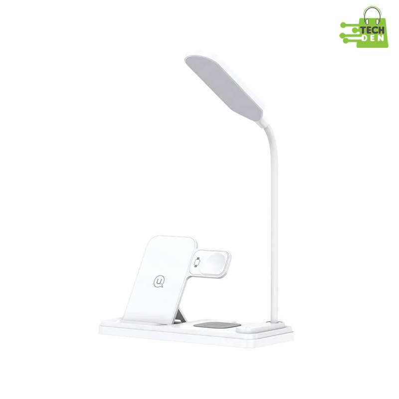 USAMS US-CD195 15W 4 IN 1 Wireless Charging Holder With Table Lamp