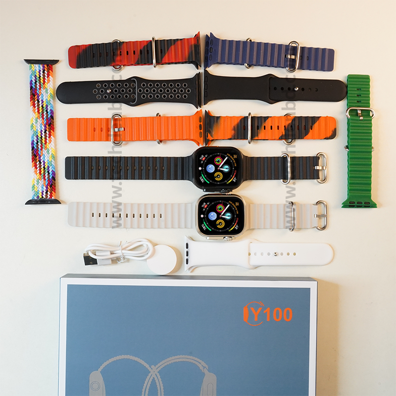 Y100 Ultra Smart Watch Apple Clone With 11 Straps and 2 Ultra smart watch