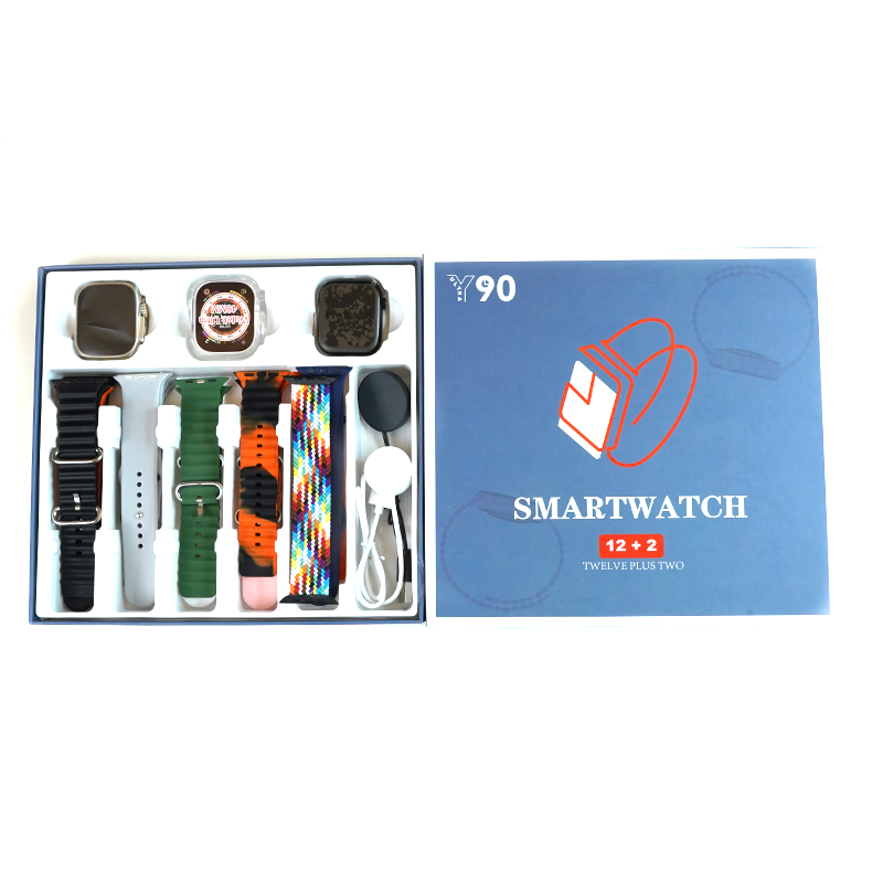 Y90 Ultra Smart Watch Apple Clone With 12 Straps, 2 Watch and Two Charger Free